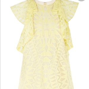 BCBGMaxAzria Jenni Ruffle-Shoulder Racerback Dress